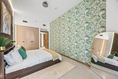 a bedroom with a large bed and a mirror at Millionaire Residence-Infinity Pool-Business Bay in Dubai
