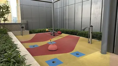 a rendering of a playground in a building at Skyline Aura 1 & 2 Bedroom Apartments I Burj Khalifa & Fountain Views I Dubai Mall Access I Parking, Gym, Wi-Fi & Infinity Pool in Dubai