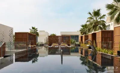 a swimming pool in the middle of a building at FIVE Palm Jumeirah 3BR plus Luxury Lifestyle Residence in Dubai