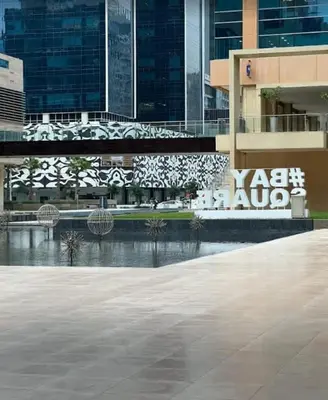 a view of a building in a city at Modern studio in Business Bay- 5 min to Dubai Mall in Dubai