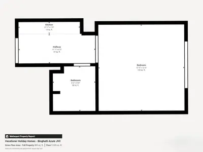 a floor plan of a house with at Vacationer l Bright, Modern Studio Retreat l Free Gym, Pool Access in Dubai