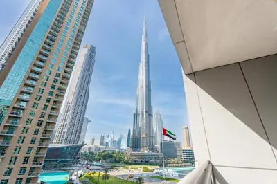 a view of the burj khalifa and the city at GuestReady - Stunning Burj View | Near Dubai Mall in Dubai