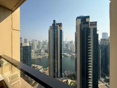 a view of a city skyline from a building at Tiramisu - Luxurious 2 BR Apartment- JBR Beach in Dubai