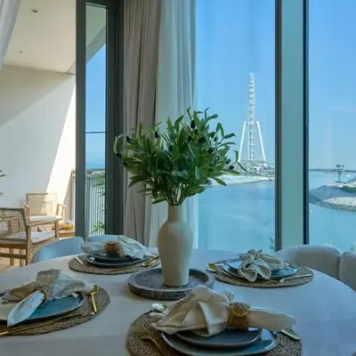 Coastal 1BR with Balcony and Marina Ain Dubai Bluewaters Views