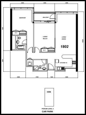a floor plan of a car park at StayShort - Sophisticated unit in JLT Sleeps 6 with Lake Views in Dubai