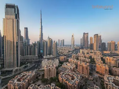 an aerial view of a city with tall buildings at Urban Grandeur at Imperial Avenue in Dubai