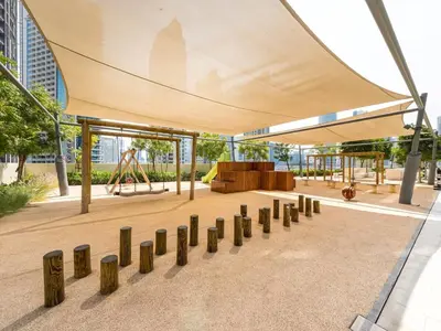a pavilion with a playground in a building at Stunning 2BR- Burj Royale 411 - Burj Khalifa View in Dubai