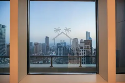 a window with a view of the city at Al Sahab 4202 in Dubai