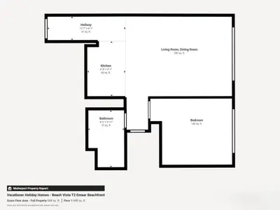 a floor plan of a house at Vacationer l Infinity Pool, Beach Access l 1 Bed in Beach Vista in Dubai