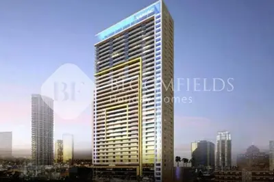 a rendering of a tall building in a city at Bloomfields Cozy Stu Damac Ghalia Jvc in Dubai