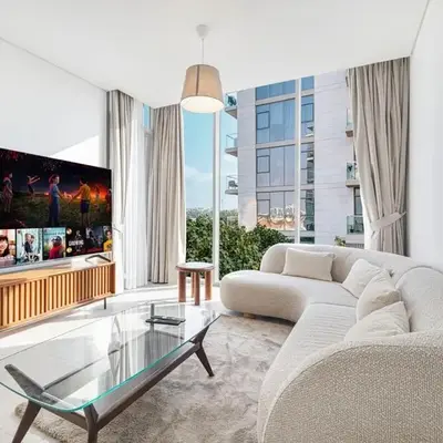 Elegant 1 Bedroom Apartment with Balcony & Lagoon in District One