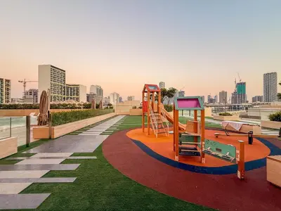 a playground on the roof of a building at GuestReady - Luxury with a Private Pool | 2 BHK in Dubai