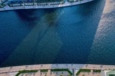 an aerial view of a body of water at GuestReady - Damac Prive | 1BR Canal View in Dubai