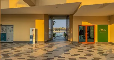 a lobby of a building with an open door at Luxury Studio on Palm Jumeirah Beach Access in Dubai