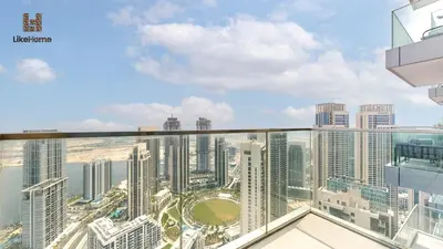 a view of the city from the top of a skyscraper at Grand Apartment -3 Bedrooms in Dubai