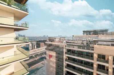 a view of a city from a building at Deluxe Binghatti Suites by Hostiva - Burj View in Dubai
