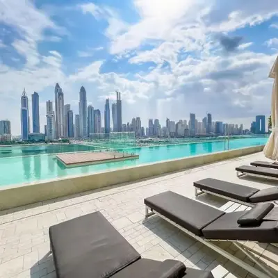 Elegant 1BR at Sunrise Bay with Stunning Palm View