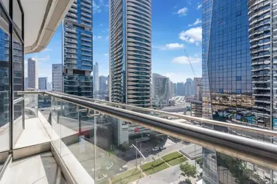 a view of a city from a skyscraper at Urban 1BR Retreat RP Heights Near Dubai Mall in Dubai