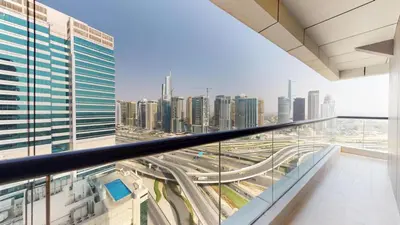 a view of a city from a high rise building at Locations l Elegant 1 Bedroom l Skyline Views l Dubai Marina in Dubai