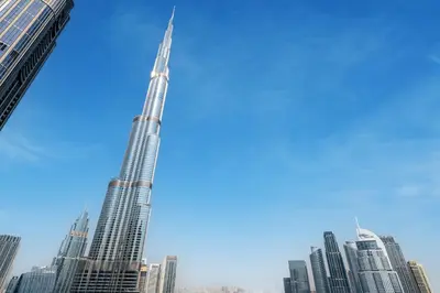 a view of the burj khalifa tallest building in the world at Stunning Full Burj Khalifa and Fountain View Apartment in Dubai