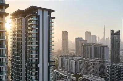 a view of a city with tall buildings at STAY BY LATINEM Luxury 1BR Holiday Home CC 3007 Near Burj Khalifa in Dubai