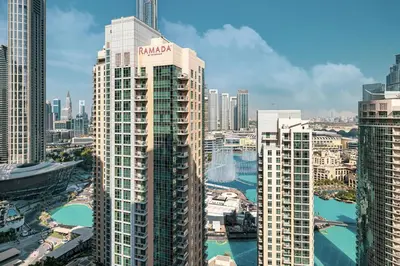 a view of a city skyline with tall buildings at The Imperial Burj View by NAMUVE at 29 Boulevard in Dubai