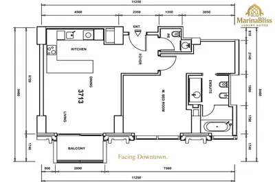 a floor plan of a house at Deluxe 5 stars Suite - JW Marriott-Marina Mall - Once you see it, you book it! in Dubai