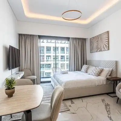 Modern Studio Apartment with Outdoor views I Azizi 67