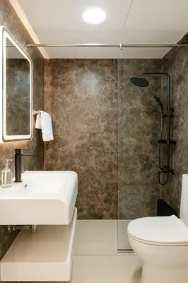 a bathroom with a sink and a shower at Marina View Apartment Near JBR Beach & Marina Mall in Dubai