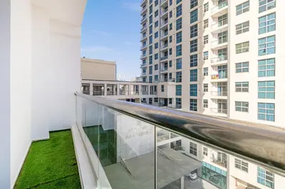 a view from the balcony of a building at Luxury 3 BR in Dubai Marina By dPie DEC T1 503 in Dubai