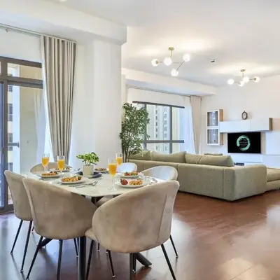 Family Stay JBR 3BR and maids room l Walk to Beach l Marina