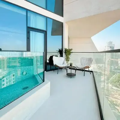Airy 1BR Oasis with Plunge Pool in Binghatti Phantom