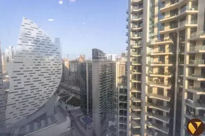 a view of a city with tall buildings at Vogue Business Bay Court Tower close to Downtown Burj Khalifa and Dubai Mall, Studio Apartment with City view in Dubai