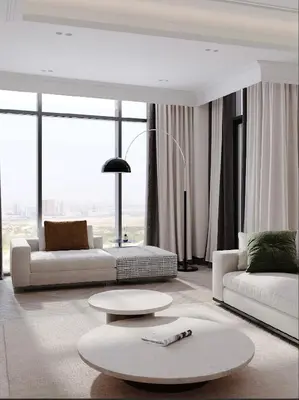 a living room with two couches and a table at Luxurious 3br apartment Dubai mall in Dubai