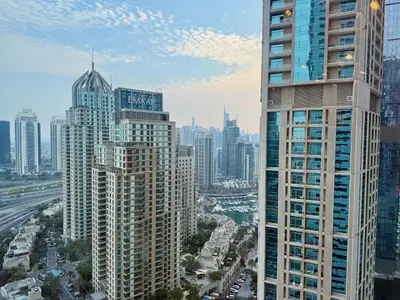 an aerial view of a city with tall buildings at Casa Marina - great views & pool, fully equipped in Dubai