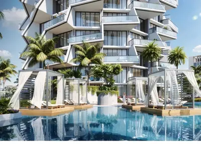 an artist rendering of a building with a pool at The Royale Mocha Jacuzzi Suite 34-10 I JVC I Dar Oasis in Dubai
