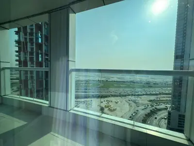 a view from the balcony of a skyscraper at AMAKIN Damac Paramount in Dubai