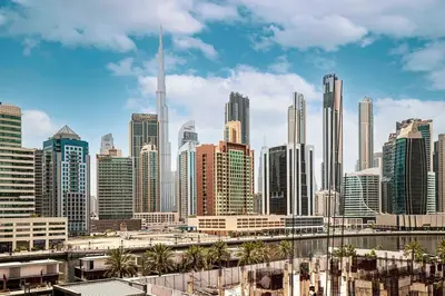a view of a large city with skyscrapers at Waves - Chic Business Bay 1BR - Bright and Modern in Dubai