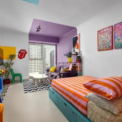 Waves - Vibrant JLT Stay - Modern Funky Studio