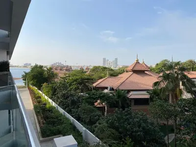 a view from the balcony of a building at Entire House in Palm Jumeriah with a Sea View in Dubai