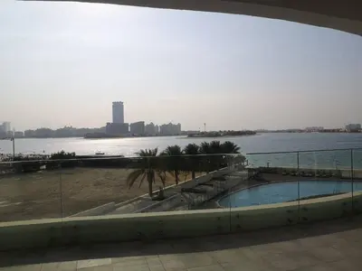 a view of a body of water from a building at Entire House in Palm Jumeriah with a Sea View in Dubai