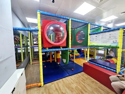 a childrens play room with a play system at Newly Upgraded 3-BR close to Barasti Beach in Dubai