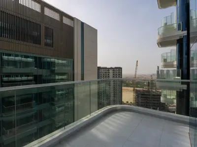a view from the balcony of a building at Opalz Reverie Luxe Studio Escape 08 in Dubai
