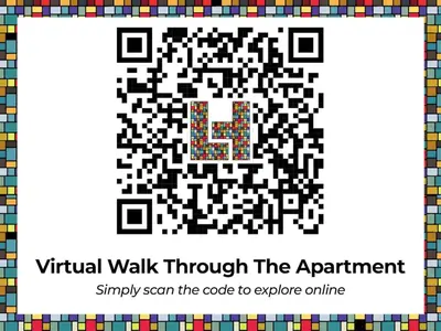 a puzzle with the words virtual walk through the experiment simply scan the code to explore at Chic 2BR Getaway Marina Vista T2 Sea view in Dubai