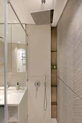 a bathroom with a shower and a sink at New Stylish Apartment, Metro 5min walk, Dubai Marina 20min in Dubai
