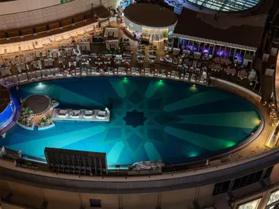an overhead view of a large pool on a cruise ship at Luxury Views at The Address Dubai Marina in Dubai