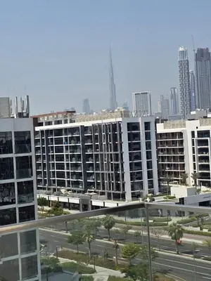 a view of a city skyline with tall buildings at Luxury Studio With Burj Khalifa Views in Dubai
