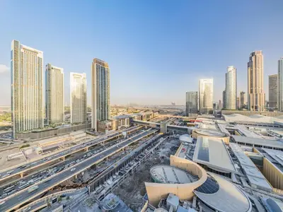a view of a city with tall buildings at Direct Dubai Mall Access-Emaar Residences-1BR Like Home in Dubai
