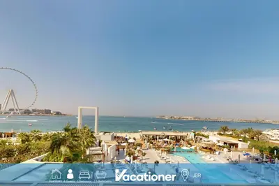 a view of the beach and the ocean at Vacationer l Chic 2 Bedroom l Sea Views l Private Beach Access in Dubai