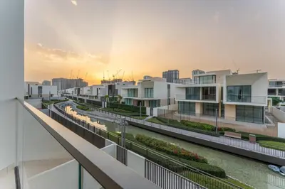 a view from the balcony of a apartment building at Vacationer l Breathtaking 5 Bed Villa l Luxurious & Spacious in Dubai